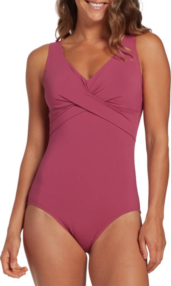 CALIA by Carrie Underwood Women's Twist Front One Piece Swimsuit