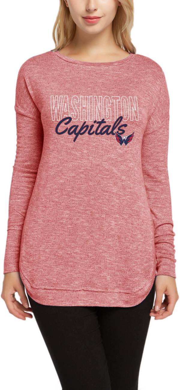 Concepts Sport Women's Washington Capitals Marble Red Heathered Long Sleeve T-Shirt