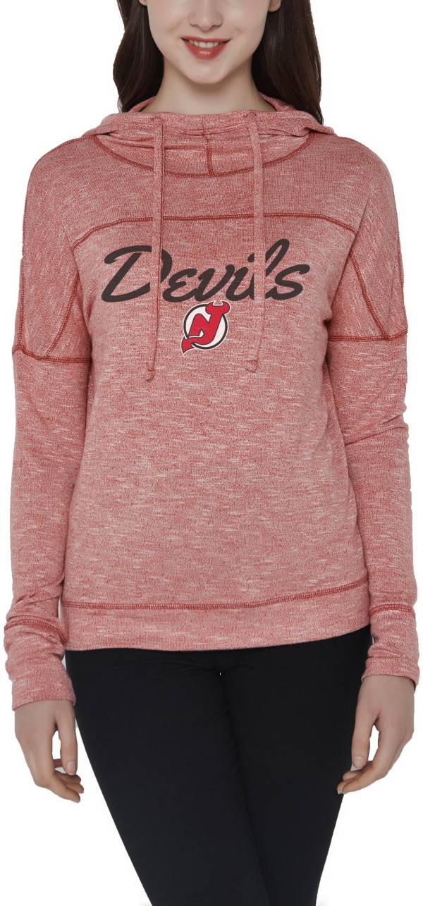 Concepts Sport Women's New Jersey Devils Marble Red Heathered Pullover Hoodie