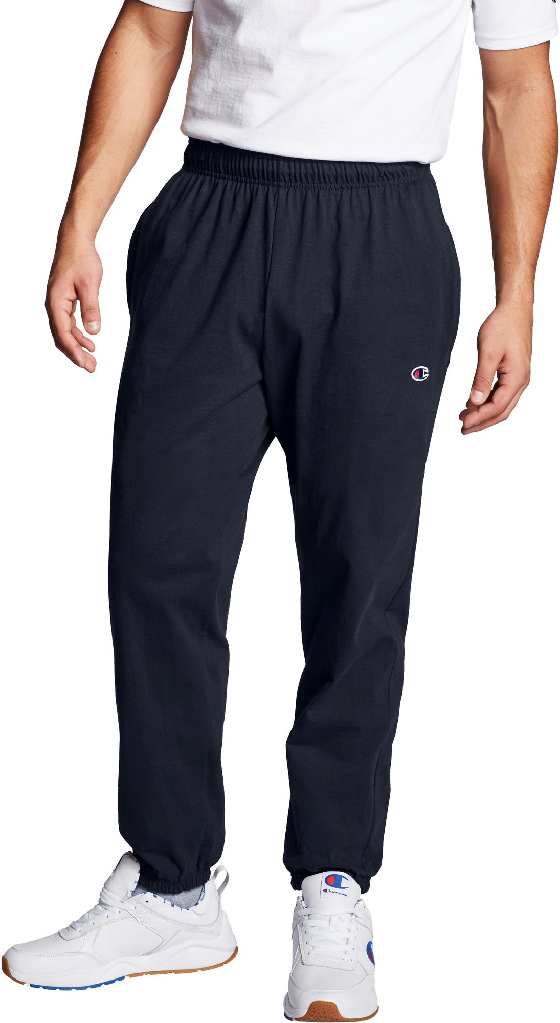 men's closed bottom jersey pants