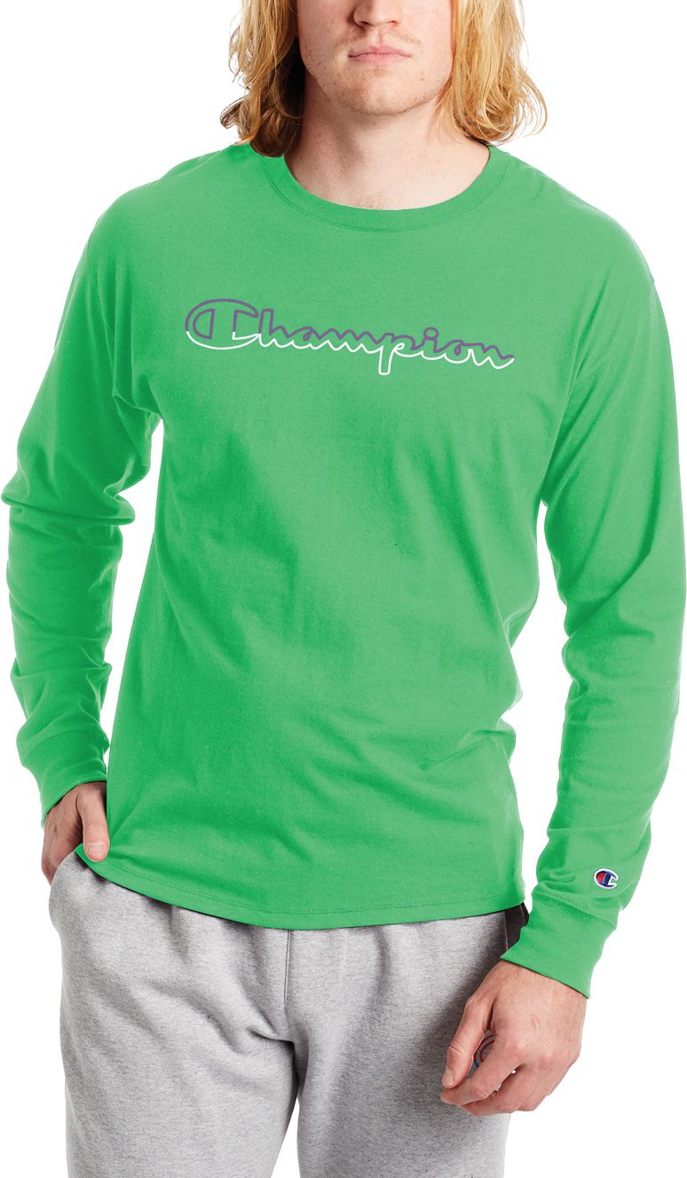 green long sleeve champion shirt