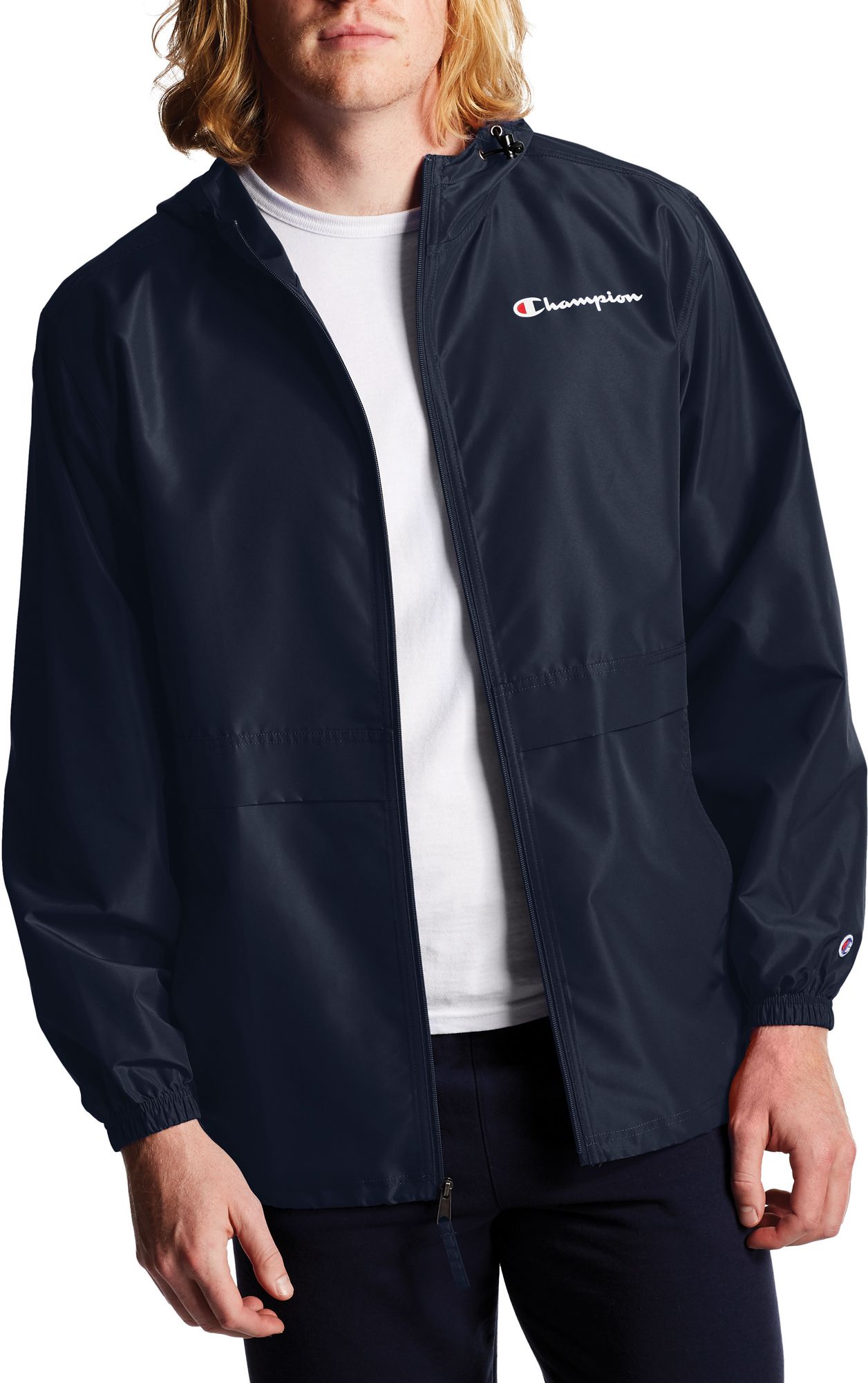 champion navy windbreaker