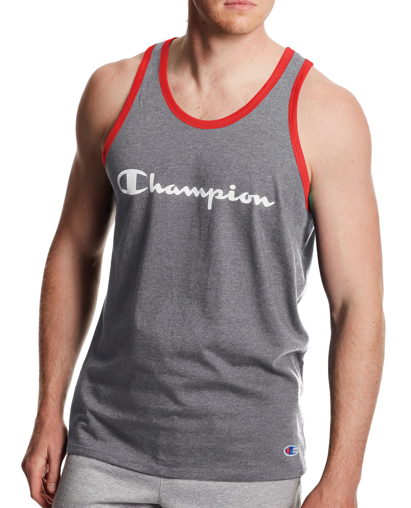 champion men's classic jersey ringer tank top