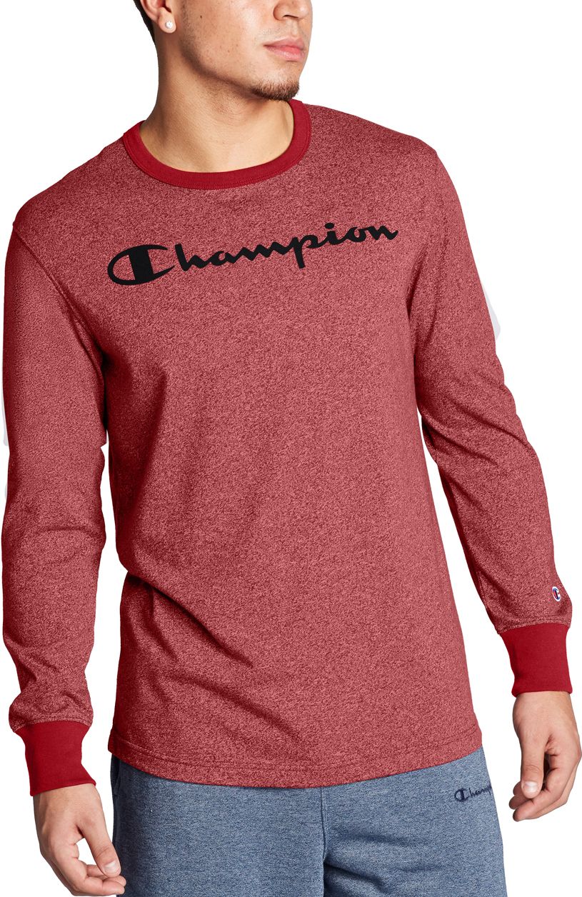 champion red long sleeve shirt