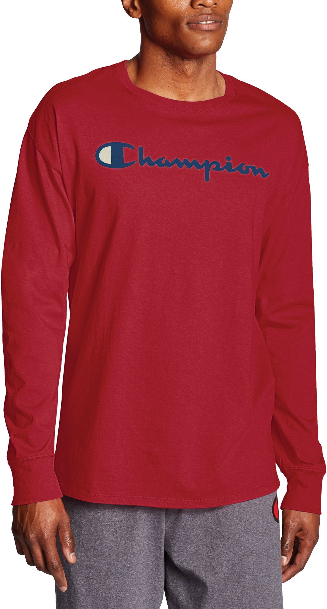 champion red long sleeve shirt