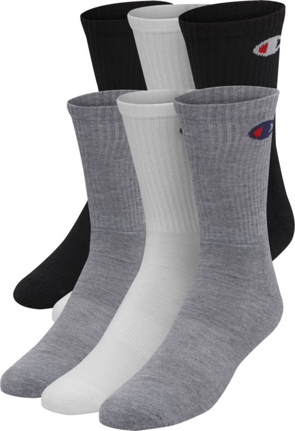 SALE Men's C9 Champion Duo Dry/Training Crew Sock White Size 6-12, 6 pk NWT