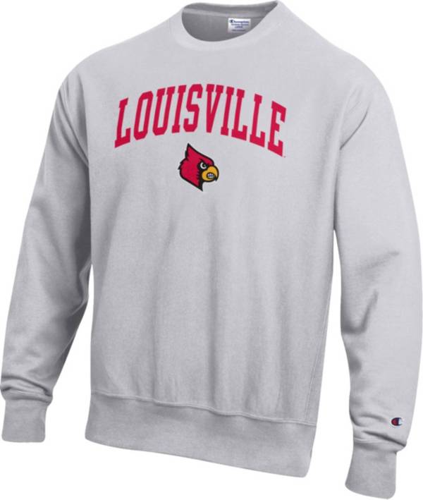 Men's Champion Black Louisville Cardinals Vault Logo Reverse Weave Pullover Sweatshirt Size: Small