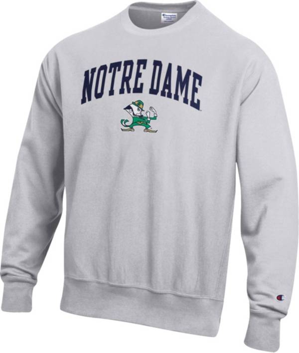 Champion Men's Notre Dame Fighting Irish Grey Reverse Weave Crew Sweatshirt | Sporting Goods