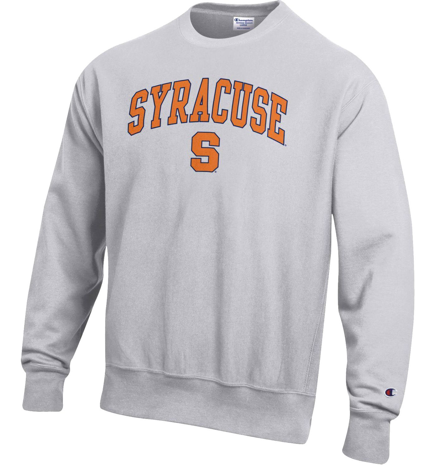 Champion Men s Syracuse Orange Grey Reverse Weave Crew Sweatshirt Medium