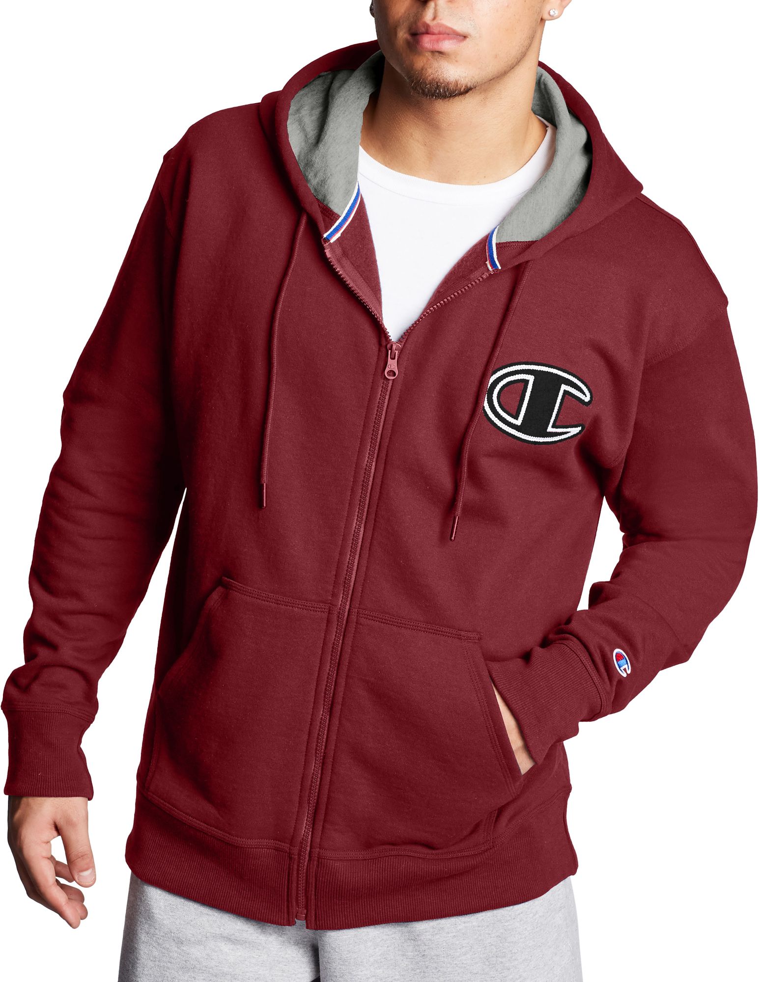 champion men's graphic powerblend fleece hood