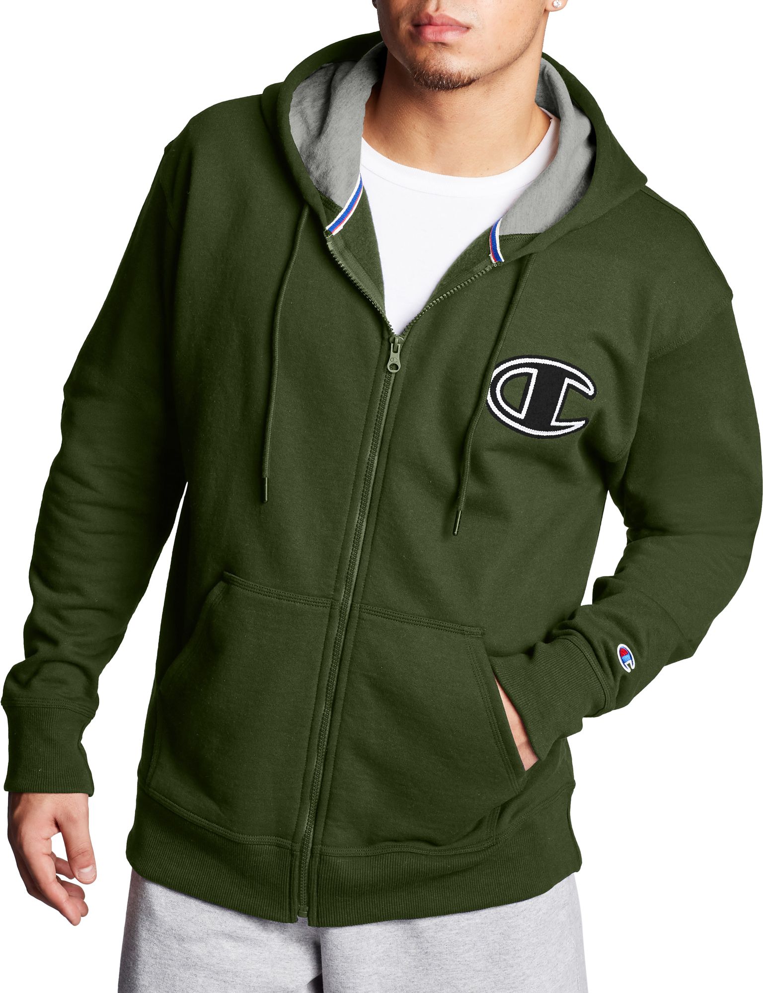 champion men's zip hoodie