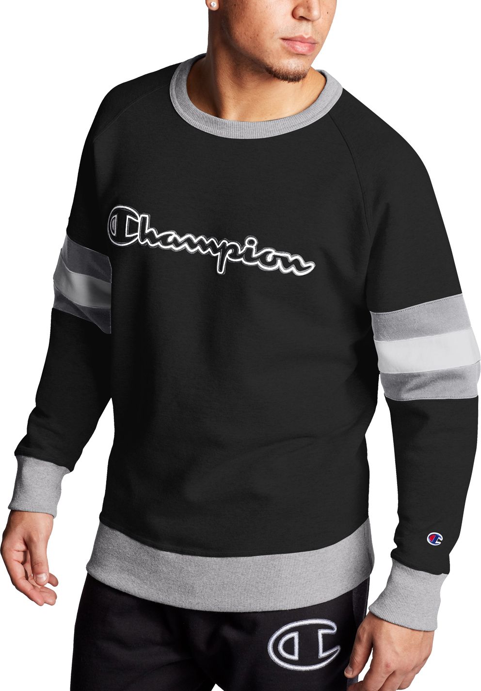 champion colorblock crew neck sweatshirt