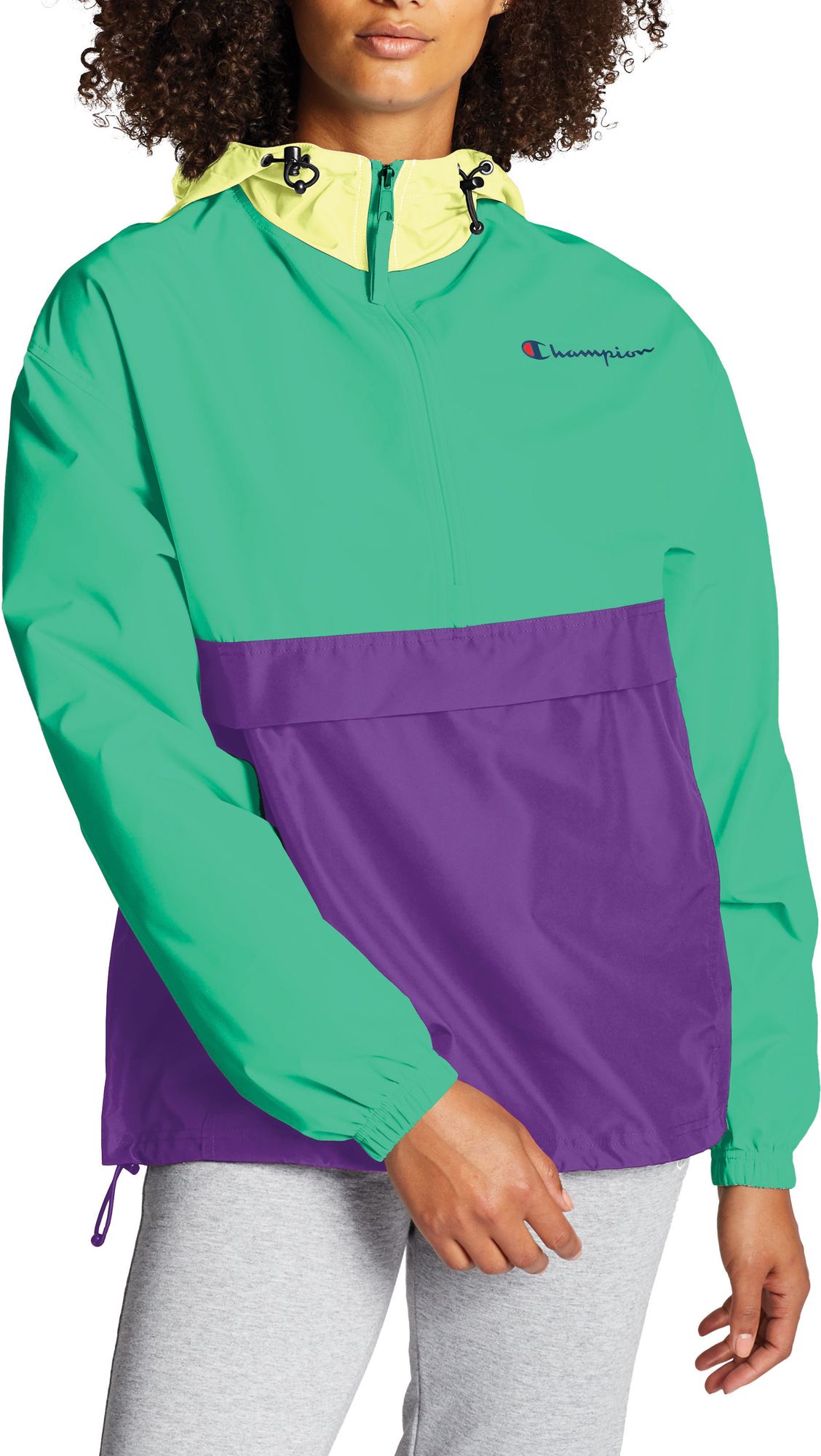 champion windbreaker womens purple