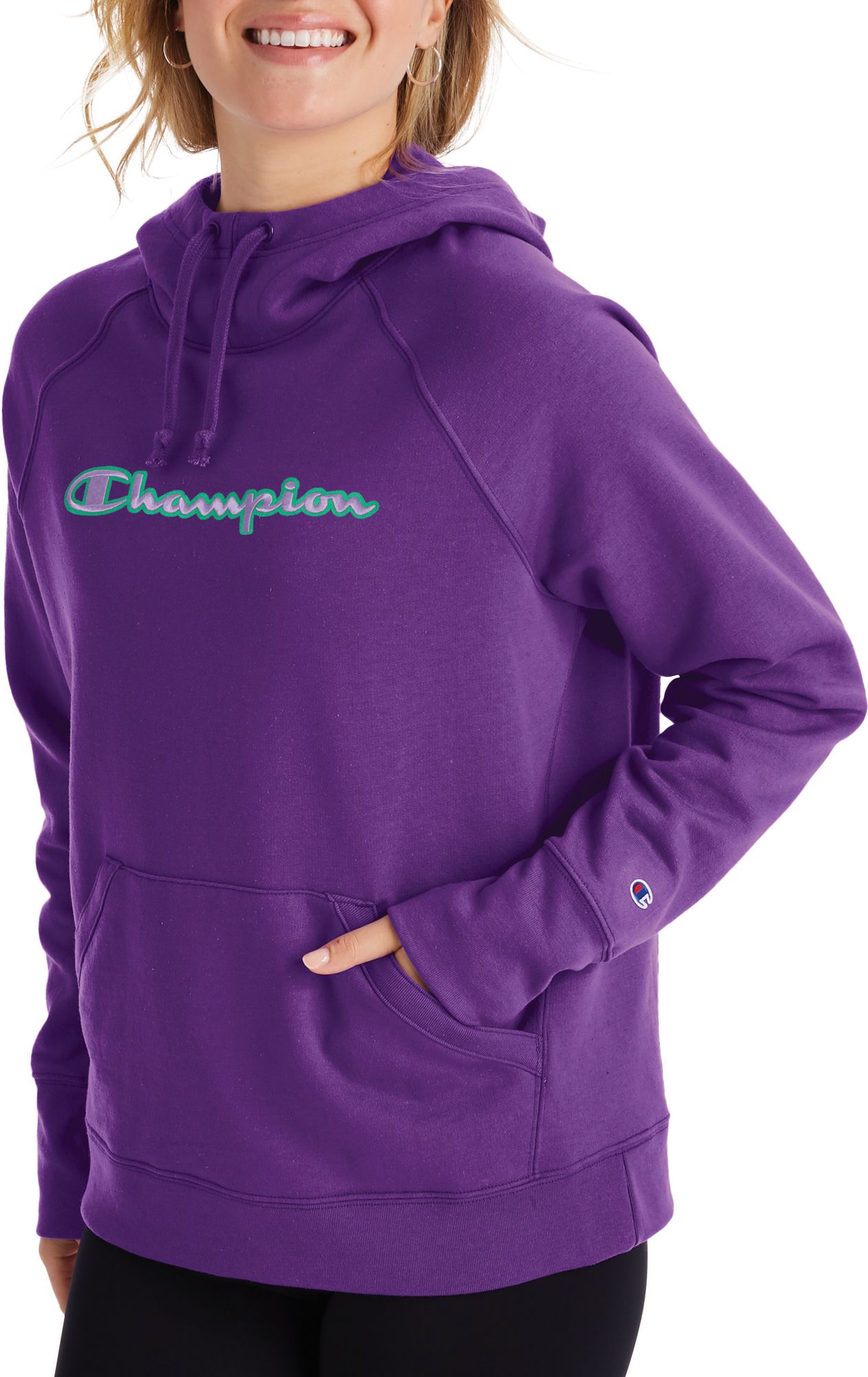 purple women's champion hoodie