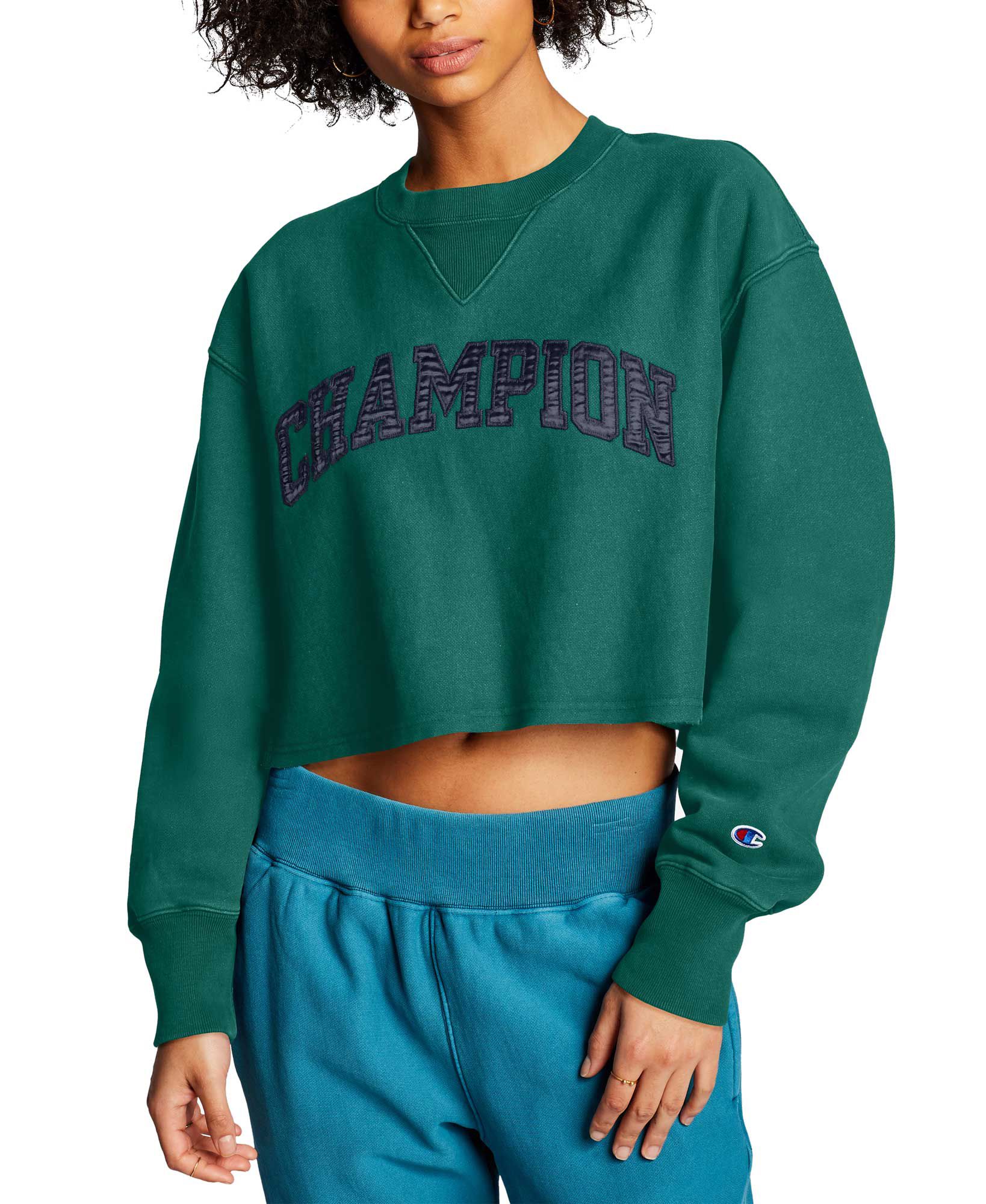 champion green sweatshirt womens