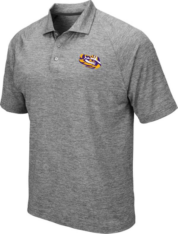 Colosseum Men's LSU Tigers Grey Chip Shot Polo