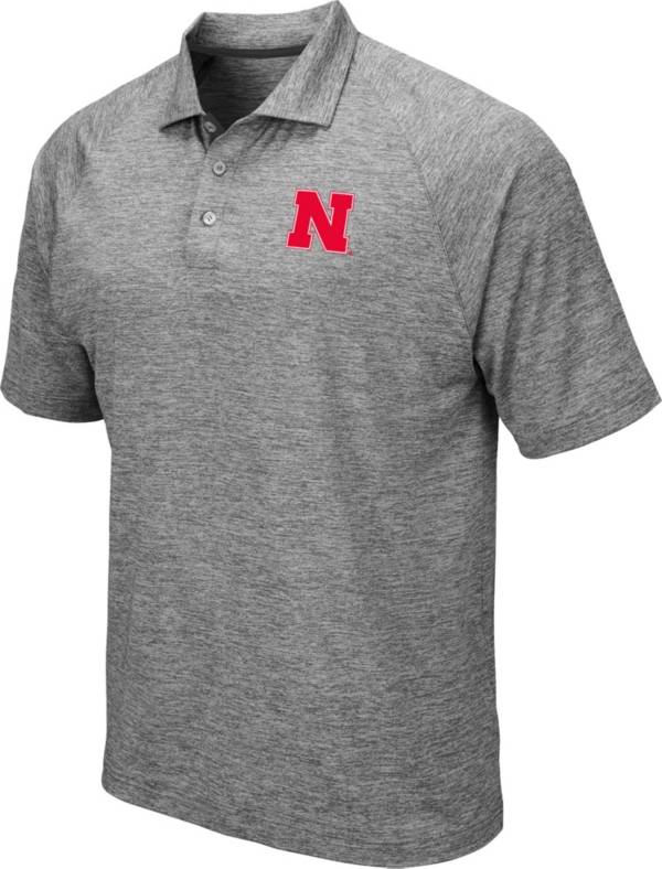 Colosseum Men's Nebraska Cornhuskers Grey Polo