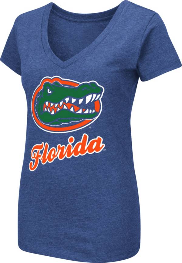 Colosseum Women's Florida Gators Blue Dual Blend V-Neck T-Shirt