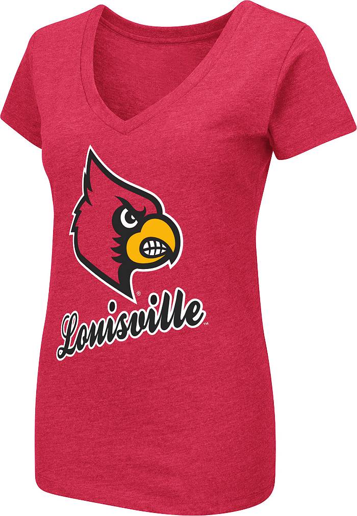 Colosseum Women's Louisville Cardinals Cardinal Red Dual Blend V-Neck T-Shirt - L (Large)