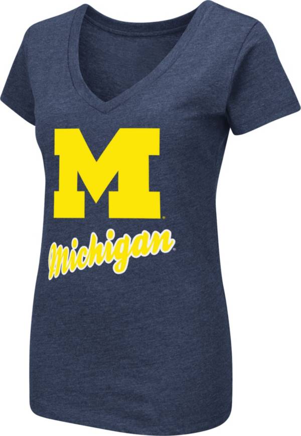 Colosseum Women's Michigan Wolverines Blue Dual Blend V-Neck T-Shirt product image