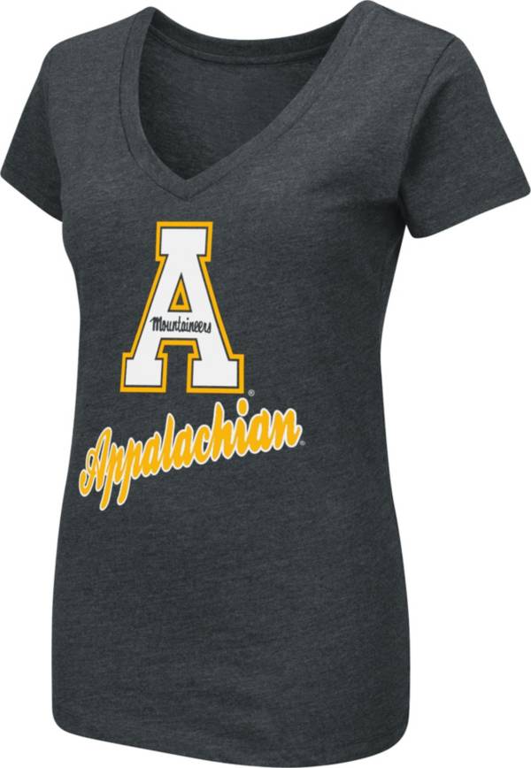 Colosseum Women's Appalachian State Mountaineers Dual Blend V-Neck Black T-Shirt