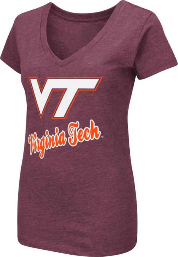 Colosseum Women's Virginia Tech Hokies Maroon Dual Blend V-Neck T-Shirt product image