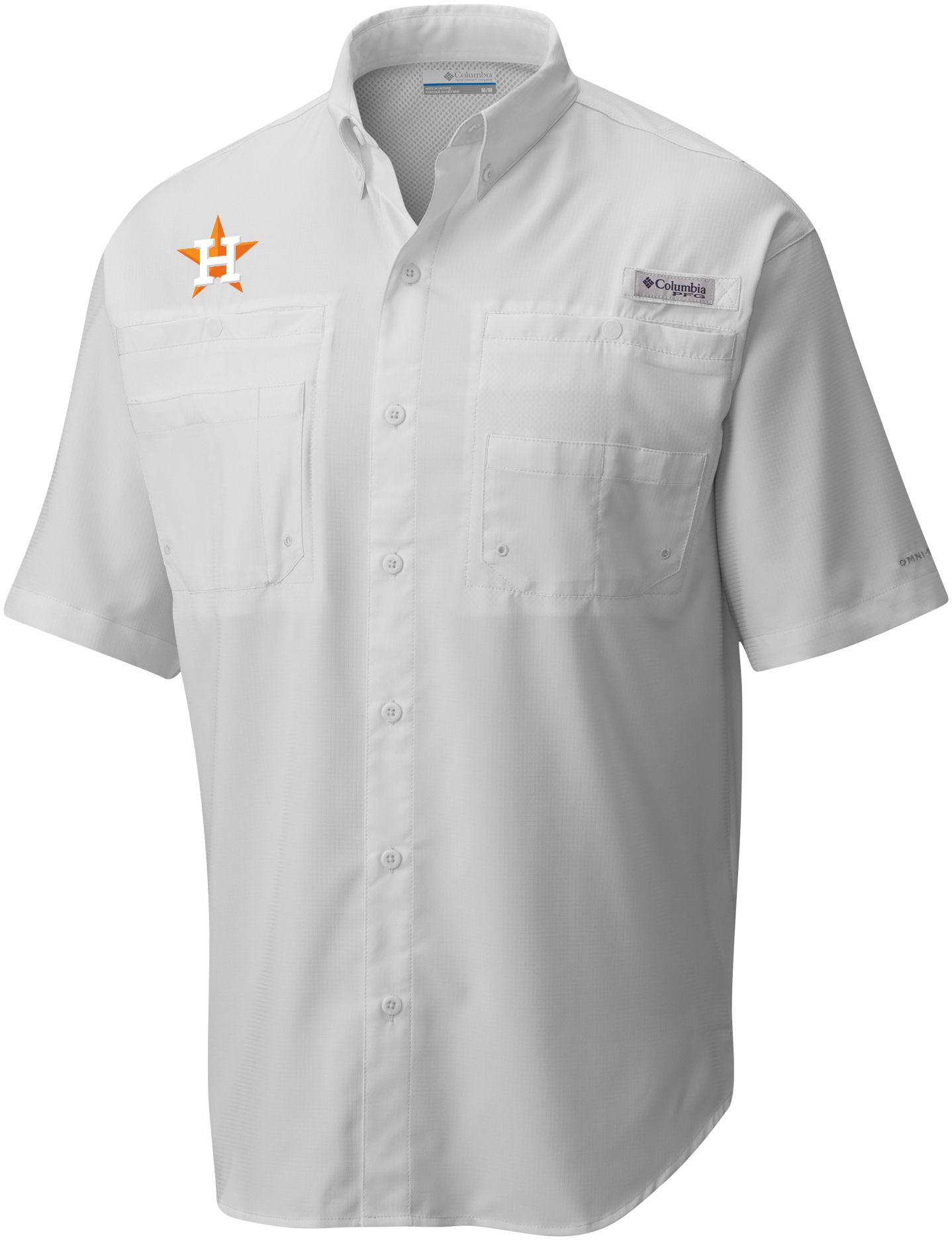 houston astros men's columbia rainbow panel fishing shirt,Up To OFF 74%