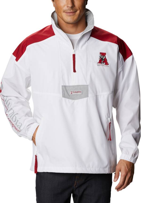 Columbia Men's Alabama Crimson Tide Santa Ana Quarter-Zip Anorak White Jacket