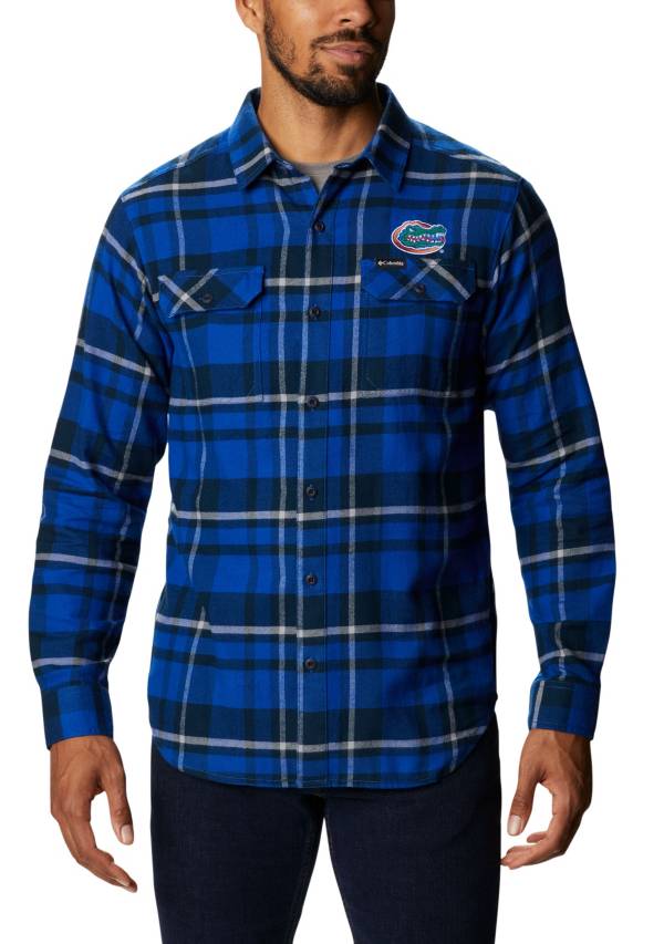 Columbia Men's Florida Gators Orange Plaid Flare Gun Flannel Long Sleeve Shirt