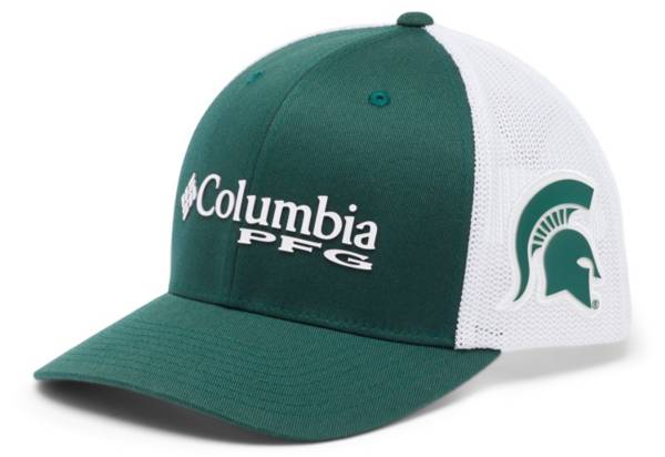 Columbia Men's Michigan State Spartans Green PFG Mesh Fitted Hat