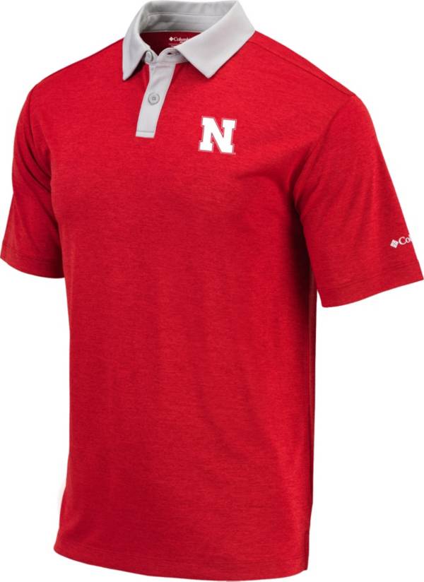 Columbia Men's Nebraska Cornhuskers Scarlet Omni-Wick Range Performance Polo