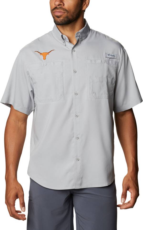 NWT $70 MENS COLUMBIA PFG UT TEXAS LONGHORNS SUPER BONEHEAD S/S SHIRT  MEDIUM M