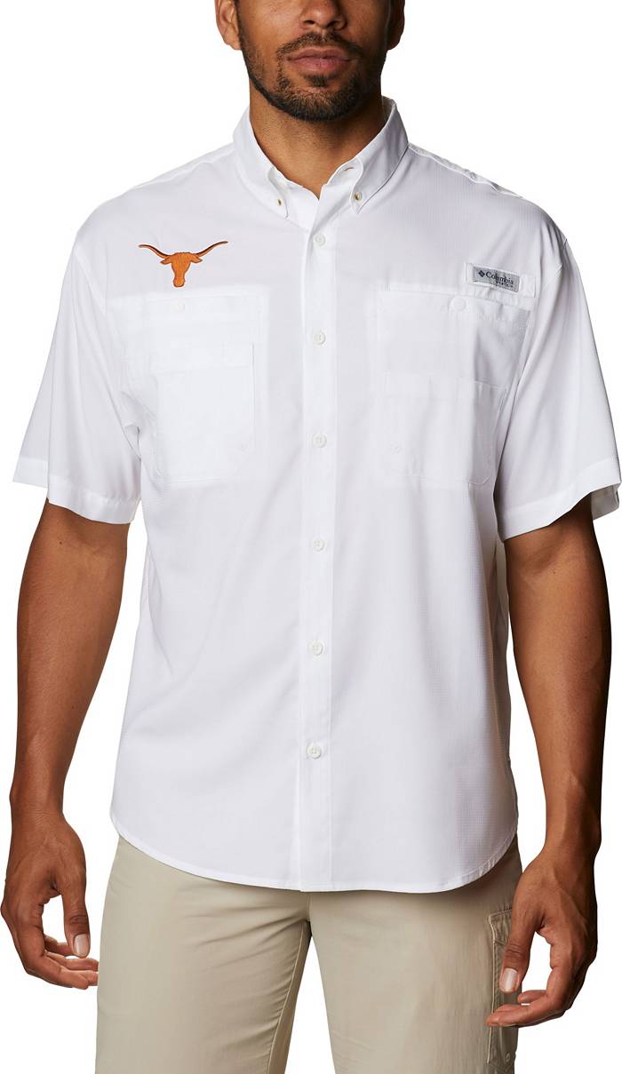 Texas Longhorns Columbia PFG Slack Tide Camp Button-Up Shirt - White