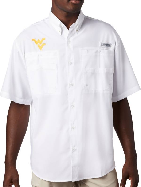 Columbia Men's West Virginia Mountaineers Tamiami Performance White Shirt