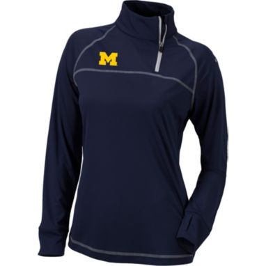 sorry, Columbia Women's Michigan Wolverines Blue New Classic Quarter-Zip Pullover Shirt is currently out of stock