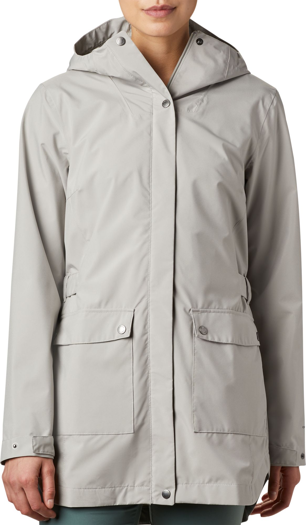 columbia women's here and there long rain jacket