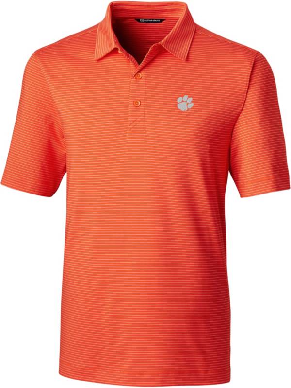 Cutter & Buck Men's Clemson Tigers Orange Forge Pencil Stripe Polo | DICK'S Sporting Goods