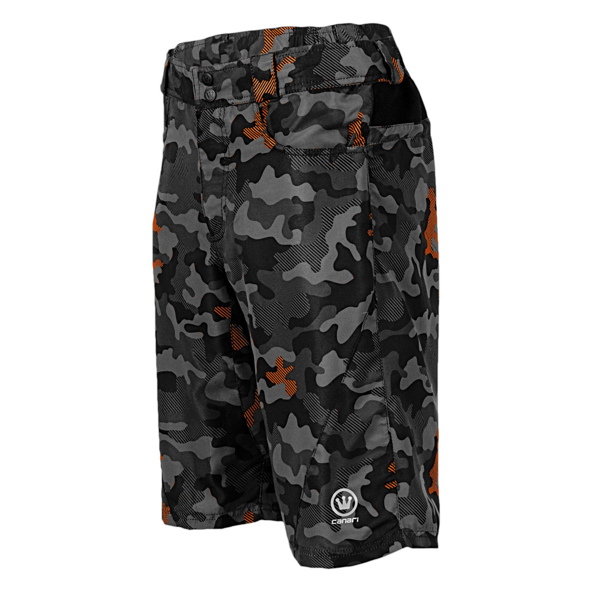orange camo cycling shorts
