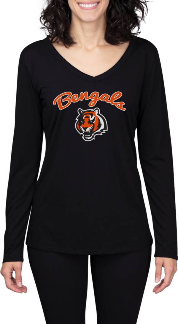 Concepts Sport Women's Cincinnati Bengals Marathon Black Long Sleeve T-Shirt product image