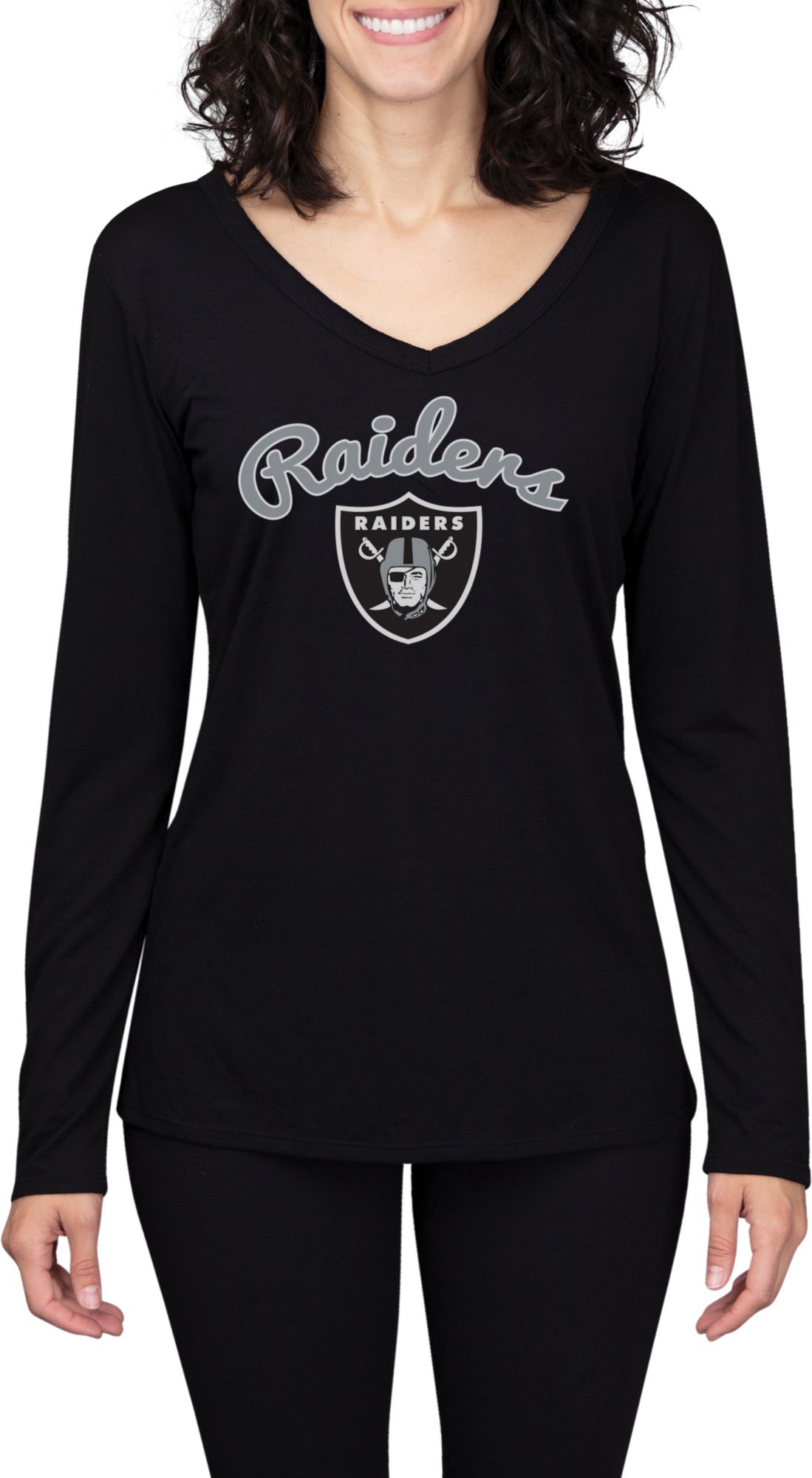 Concepts Sport Women's Las Vegas Raiders Marathon Black Long Sleeve T-Shirt product image