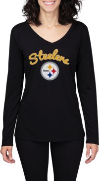 Nike Women's Pittsburgh Steelers Overlap City Pride Dark Grey Heather  Tri-Blend T-Shirt