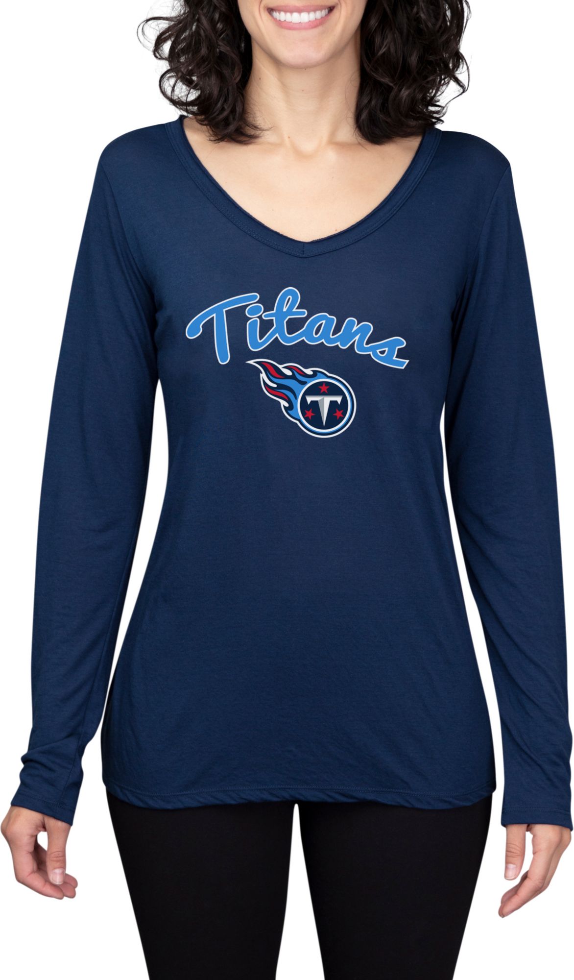 Concepts Sport Women's Tennessee Titans Marathon Navy Long Sleeve T-Shirt product image