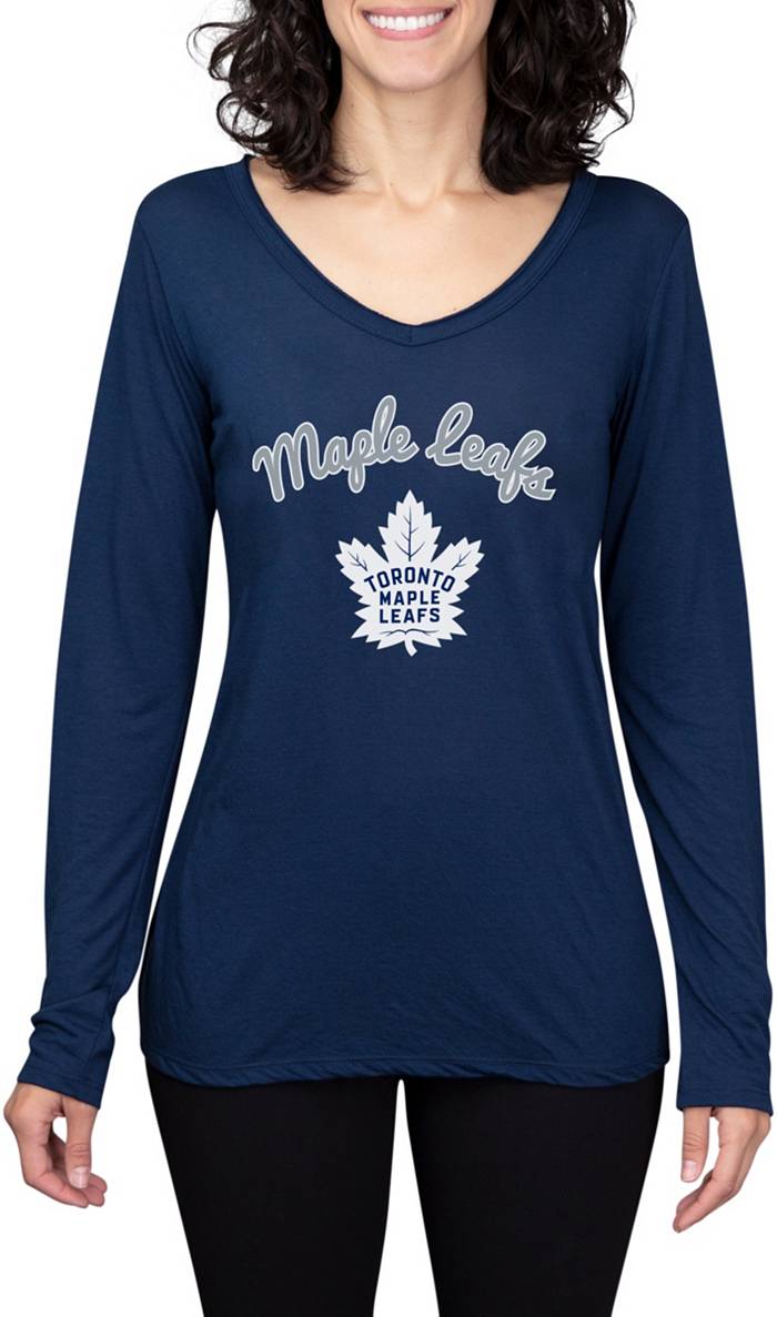 Concepts Sport Women's Toronto Maple Leafs Marathon Knit Long Sleeve T-Shirt, Small, Blue