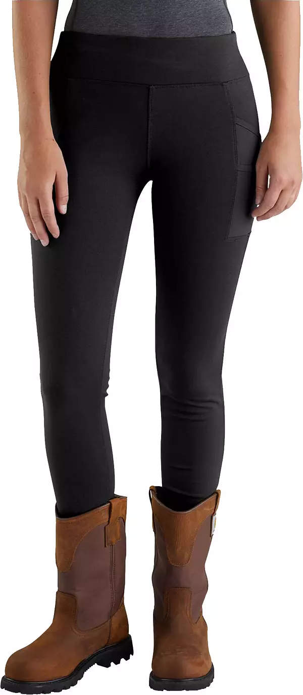 Carhartt Womens Big & Tall Force Fitted Midweight Utility Legging, Black