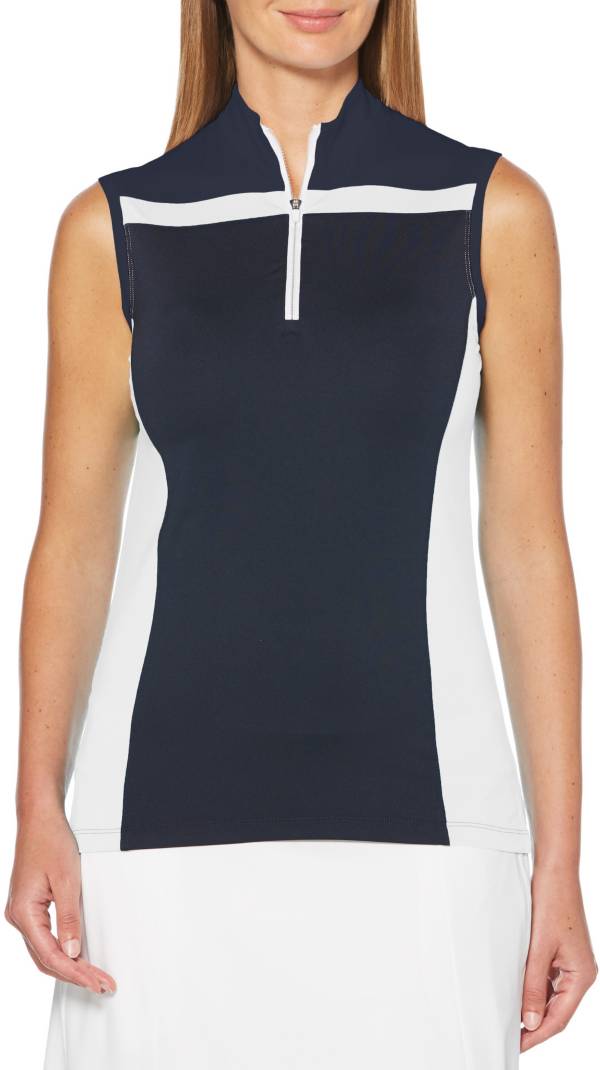 Download Callaway Women's Color Block ¼-Zip Mock Sleeveless Golf ...