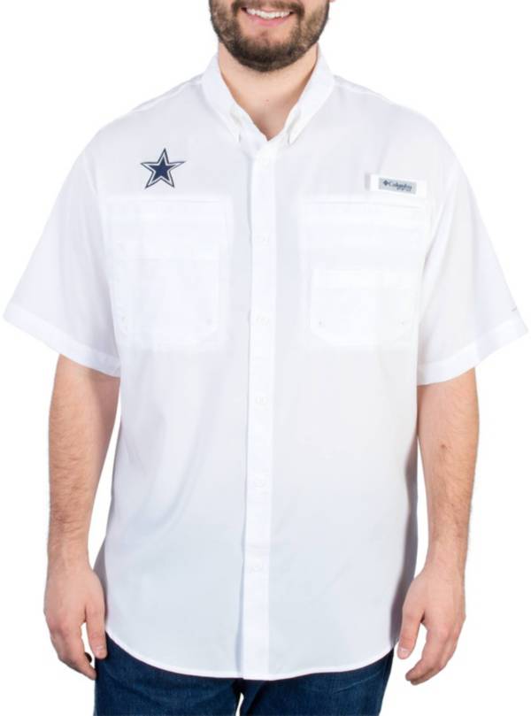 Columbia Men's Dallas Cowboys Tamiami White Button Up Shirt