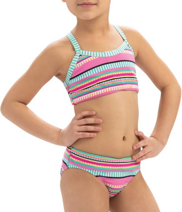 Dolfin Girls' Uglies Print Two Piece Swimsuit