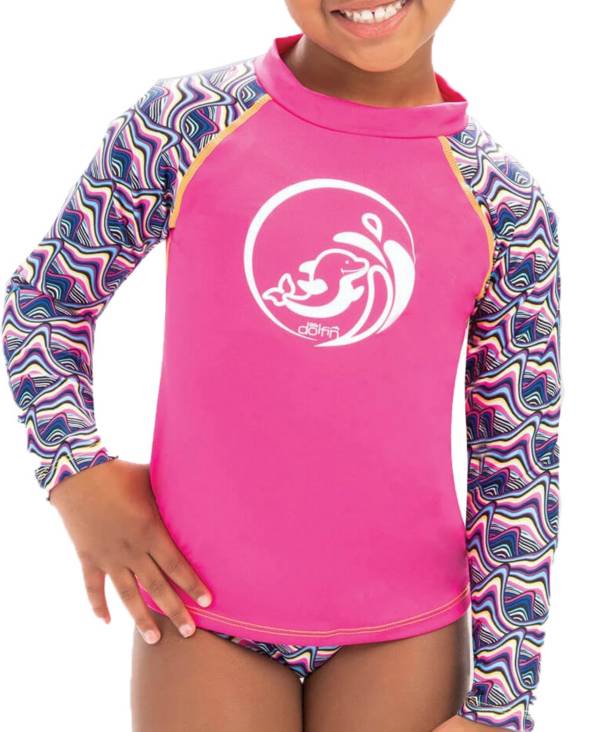 Download Dolfin Little Toddler's Mock Neck Long Sleeve Rash Guard ...