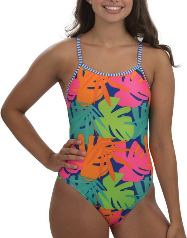 Dolfin Women's Uglies Print Double Strap Back One Piece Swimsuit