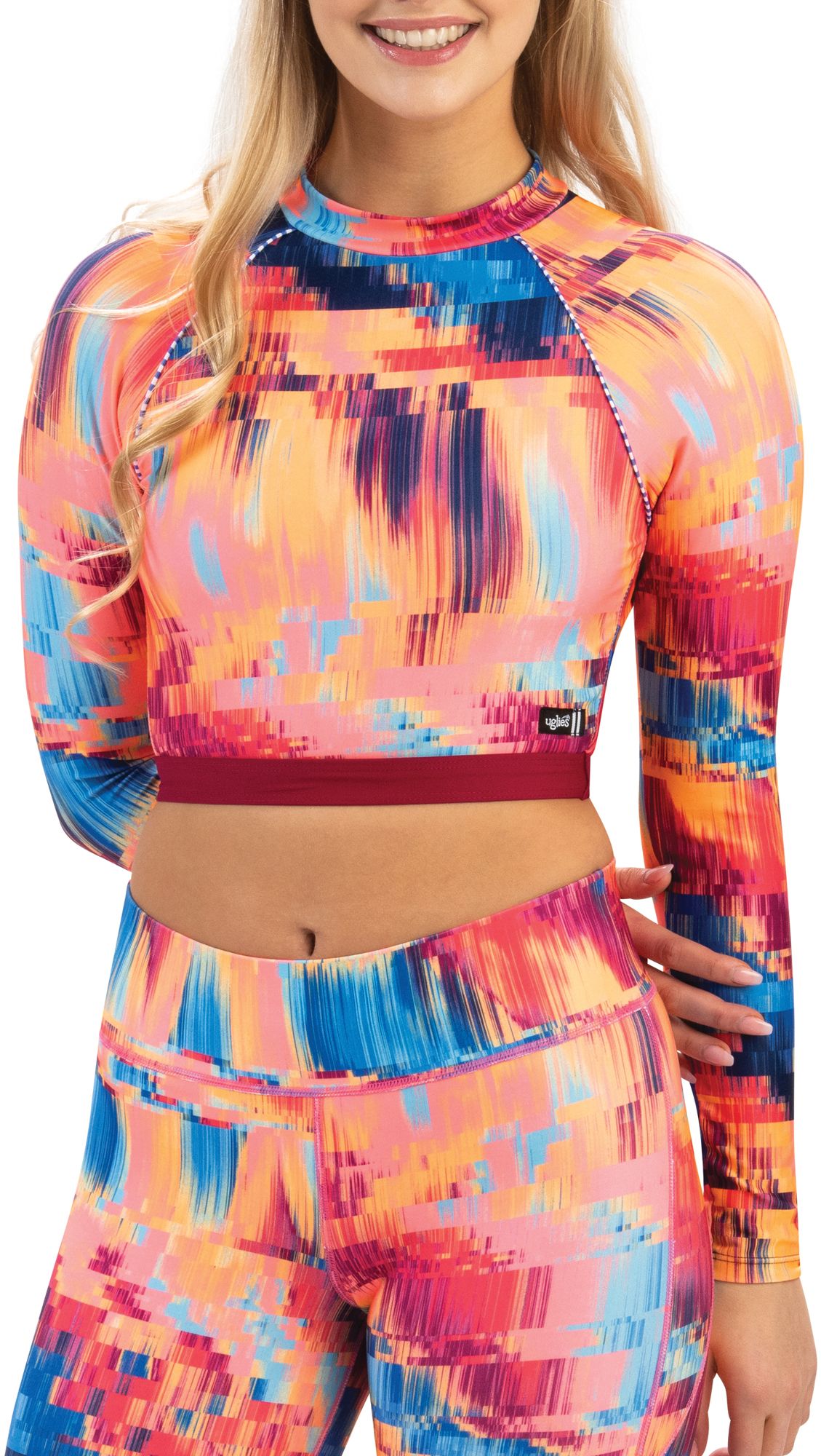 Dolfin Women's Revibe Print Cropped Mock Neck Long Sleeve Rash Guard product image